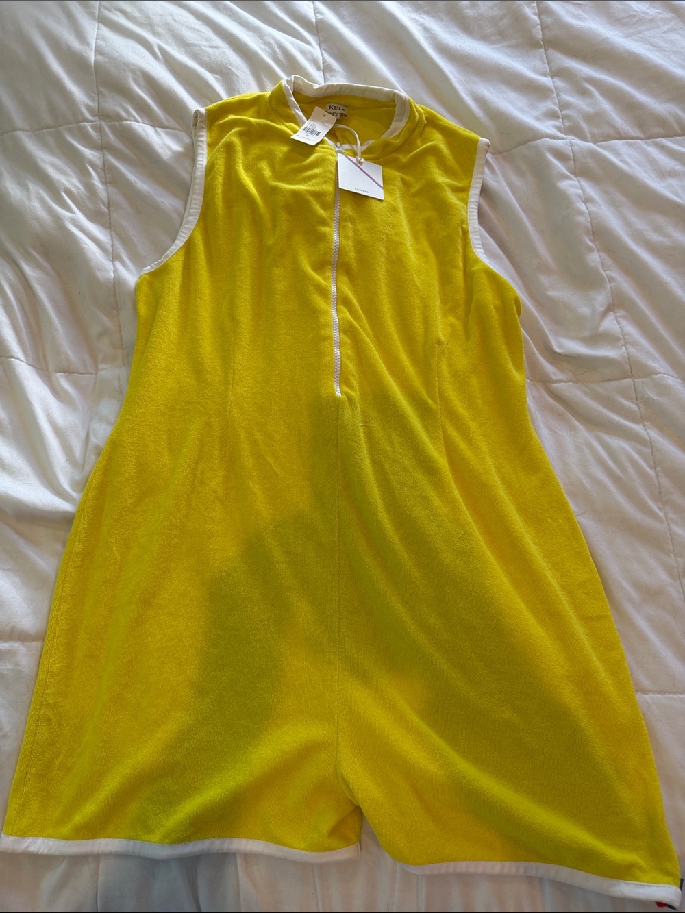 KULE Bright Yellow Sleeveless Zip-Front Kids One-Piece